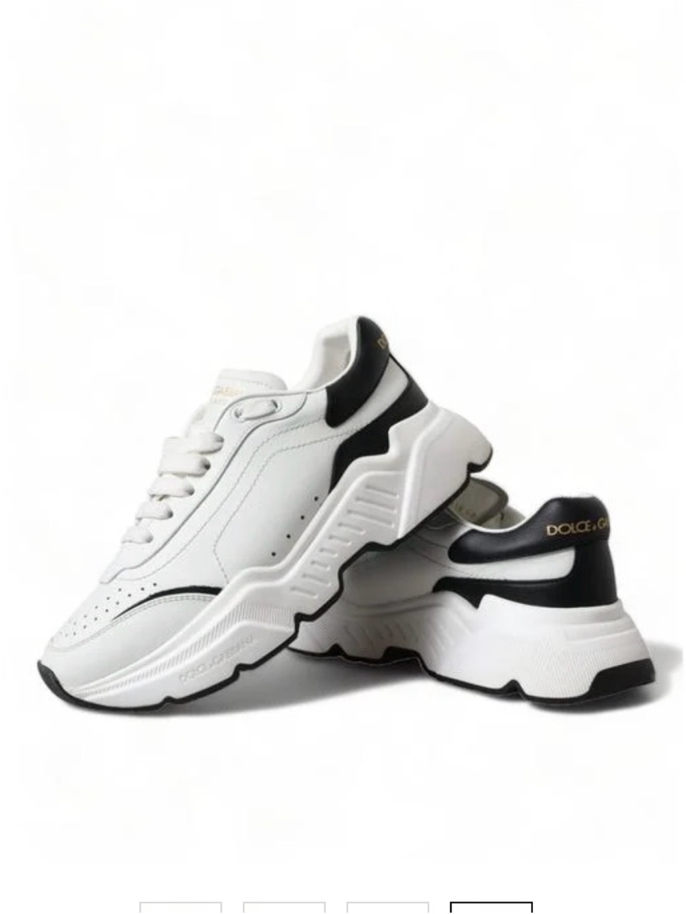 Dolce & Gabbana White and Black Chunky Platform Sneakers